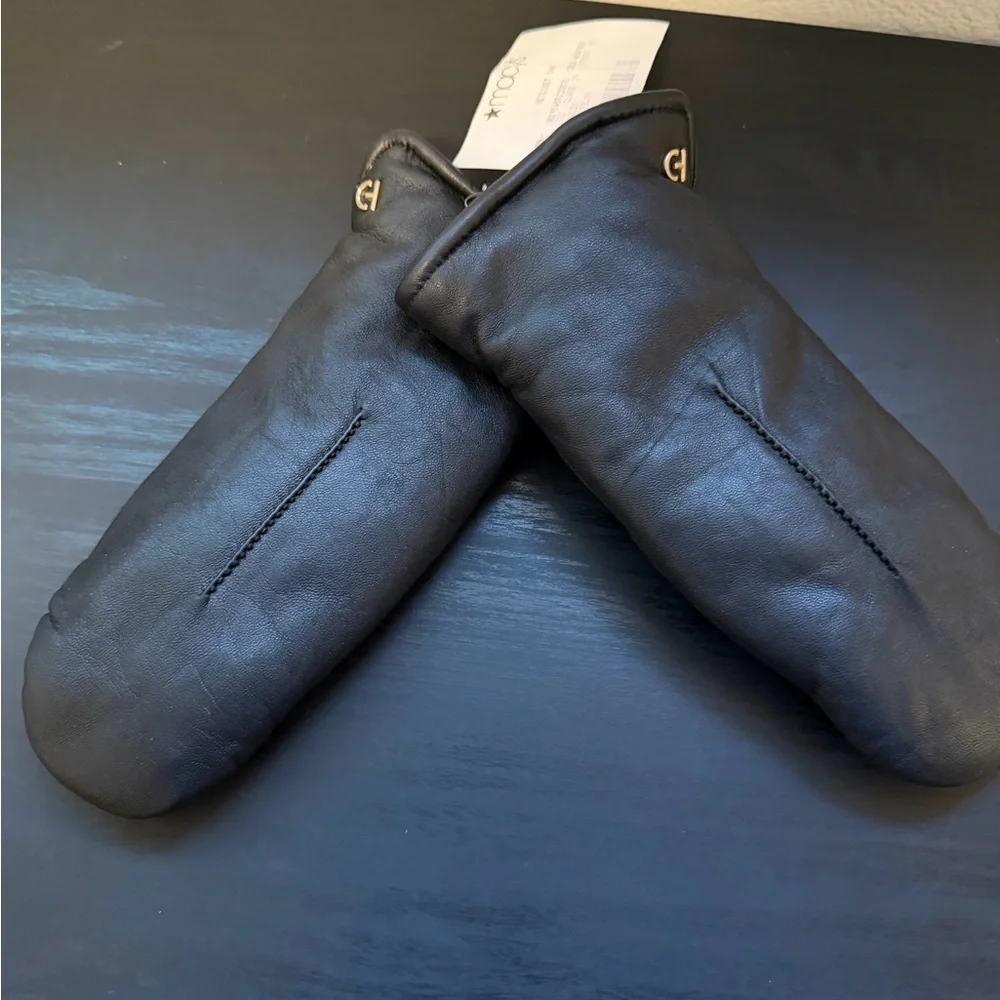 Cole Haan Black Leather Mittens